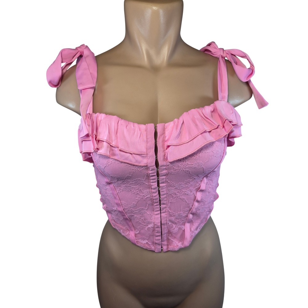 New NWT Forever 21 Bustier Corset Top Bow Coquette Girlhoodcore Y2K Festival M